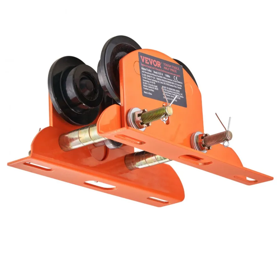 VEVOR Electric Hoist Manual Trolley, 1100 lbs/0.5 Ton Capacity for PA200 PA250 PA300 PA400 PA500, Push Beam Trolley with Dual Wheels, 2.36"-4.72" Adjustable Flange Width for Straight Curved I Beam