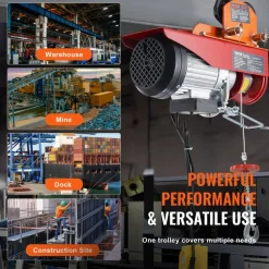VEVOR Electric Hoist Manual Trolley, 1100 lbs/0.5 Ton Capacity for PA200 PA250 PA300 PA400 PA500, Push Beam Trolley with Dual Wheels, 2.36