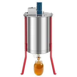 VEVOR Electric Honey Extractor, 6 Frame Honey Spinner with Transparent Lid, 140W Stainless Steel Honeycomb Drum Spinner, Height Adjustable, Honeycomb Extraction Equipment for Beekeeping