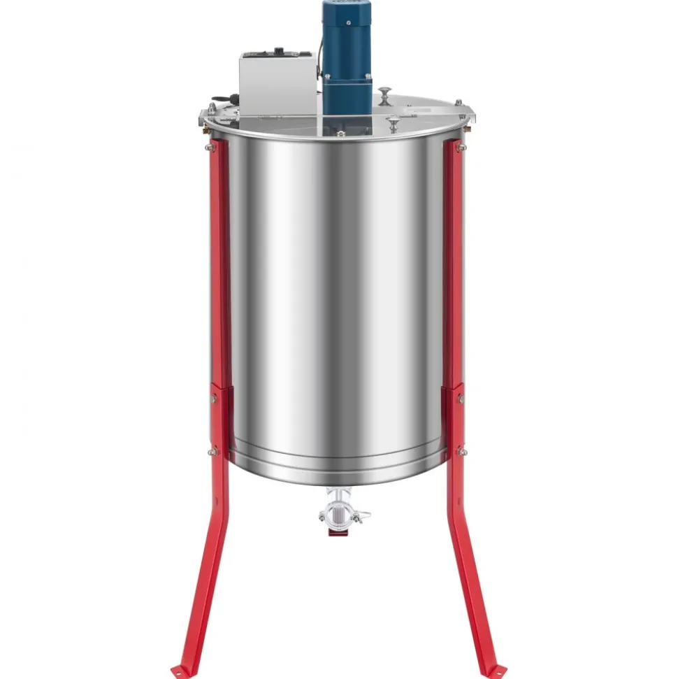 VEVOR Electric Honey Extractor, 6 Frame Honey Spinner with Transparent Lid, 140W Stainless Steel Honeycomb Drum Spinner, Height Adjustable, Honeycomb Extraction Equipment for Beekeeping