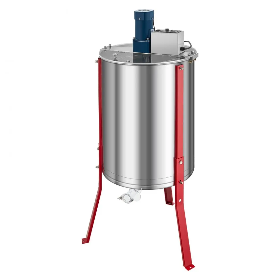 VEVOR Electric Honey Extractor, 6 Frame Honey Spinner with Transparent Lid, 140W Stainless Steel Honeycomb Drum Spinner, Height Adjustable, Honeycomb Extraction Equipment for Beekeeping