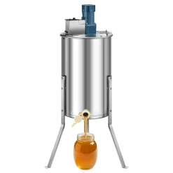 VEVOR Electric Honey Extractor, 3 Frame Honey Spinner with Transparent Lid, 140W Stainless Steel Honeycomb Drum Spinner, Height Adjustable, Honeycomb Extraction Equipment for Beekeeping
