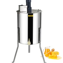 VEVOR Electric Honey Extractor, 4/8 Frames Honey Spinner Extractor, Stainless Steel Beekeeping Extraction, Apiary Centrifuge Equipment with Height Adjustable Stand, Honeycomb Drum Spinner with Lid
