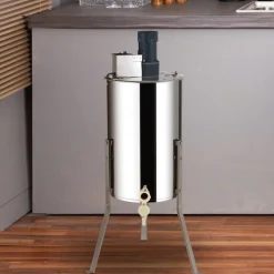 VEVOR Electric Honey Extractor, 2/4 Frames Honey Spinner Extractor, Stainless Steel Beekeeping Extraction, Apiary Centrifuge Equipment with Height Adjustable Stand, Honeycomb Drum Spinner with Lid