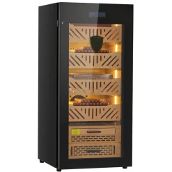 VEVOR Electric Humidor, 105L, 1000 Counts Electric Cigar Humidor Cabinet with Compressor Cooling, Constant Humidity & Temperature Control, Spanish Cedar Wood Shelves & Drawers, 4 Layers, for Household
