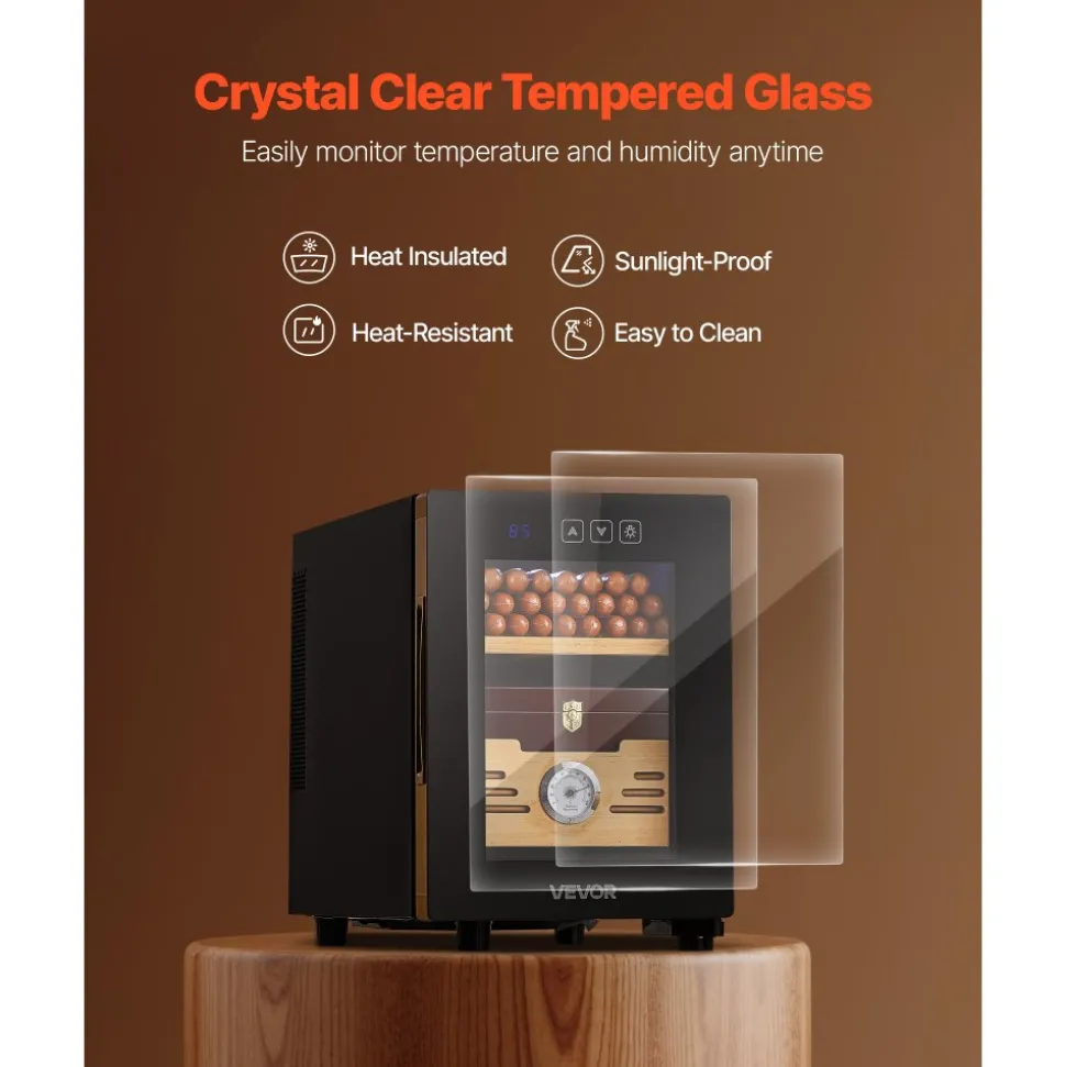 VEVOR Electric Humidor, 288L, 1700 Counts Electric Cigar Humidor Cabinet with Compressor Cooling, Constant Humidity & Temperature Control, Spanish Cedar Wood Shelves & Drawers, 7 Layers, for Household