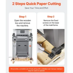 VEVOR Electric Hydraulic Paper Cutter, 2500W Heavy Duty Paper Cutter Machine 20.2 in/515 mm Cutting Width, 3.1 in/80 mm Cutting Thickness, Electric Guillotine Trimmer with Casters & Infrared Function