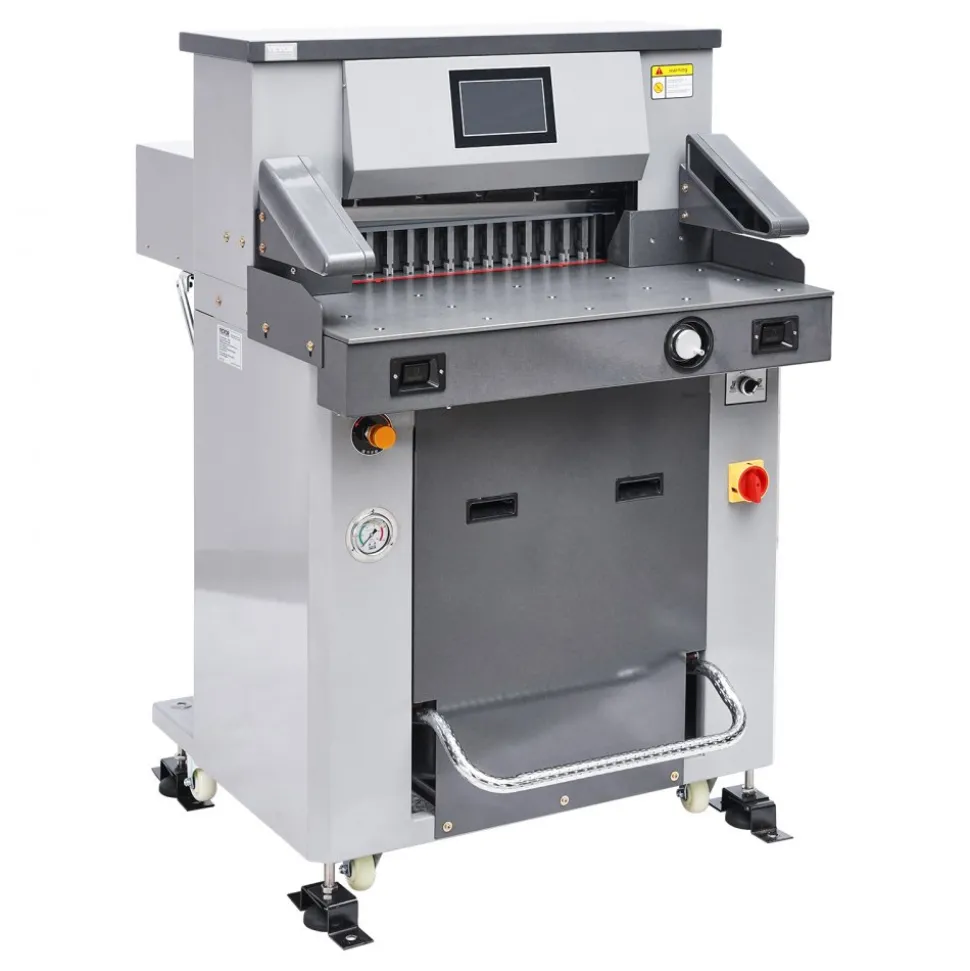 VEVOR Electric Hydraulic Paper Cutter, 2500W Heavy Duty Paper Cutter Machine 20.2 in/515 mm Cutting Width, 3.1 in/80 mm Cutting Thickness, Electric Guillotine Trimmer with Casters & Infrared Function