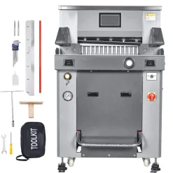 VEVOR Electric Hydraulic Paper Cutter, 2500W Heavy Duty Paper Cutter Machine 20.2 in/515 mm Cutting Width, 3.1 in/80 mm Cutting Thickness, Electric Guillotine Trimmer with Casters & Infrared Function