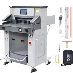 VEVOR Electric Hydraulic Paper Cutter, 2500W Heavy Duty Paper Cutter Machine 20.2 in/515 mm Cutting Width, 3.1 in/80 mm Cutting Thickness, Electric Guillotine Trimmer with Casters & Infrared Function