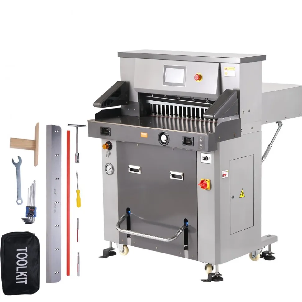 VEVOR Electric Hydraulic Paper Cutter, Heavy Duty Paper Cutter Machine 26" /660.4mm Cutting Width, 3.14"/80mm Cutting Thickness, Electric Paper Trimmer with 7" Touchscreen Numerical Control