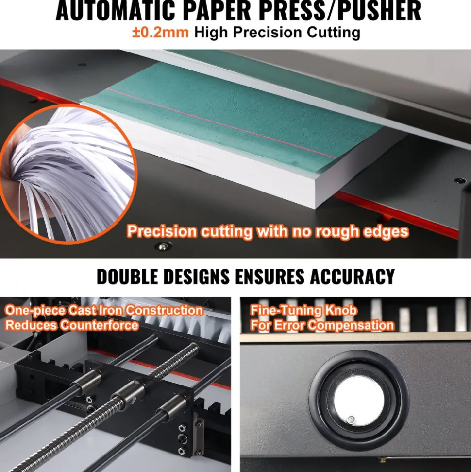 VEVOR Electric Hydraulic Paper Cutter, Heavy Duty Paper Cutter Machine 26" /660.4mm Cutting Width, 3.14"/80mm Cutting Thickness, Electric Paper Trimmer with 7" Touchscreen Numerical Control