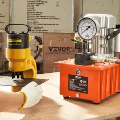 VEVOR Electric Hydraulic Pump, 10000 PSI 750W 110V, 488 in³/8L Capacity, Single Acting Manual Valve, Electric Driven Hydraulic Pump Power Pack Unit with Lever Switch for Punching/Bending/Jack Machines