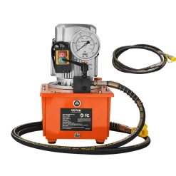 VEVOR Electric Hydraulic Pump, 10000 PSI 750W 110V, 488 in³/8L Capacity, Single Acting Manual Valve, Electric Driven Hydraulic Pump Power Pack Unit with Lever Switch for Punching/Bending/Jack Machines