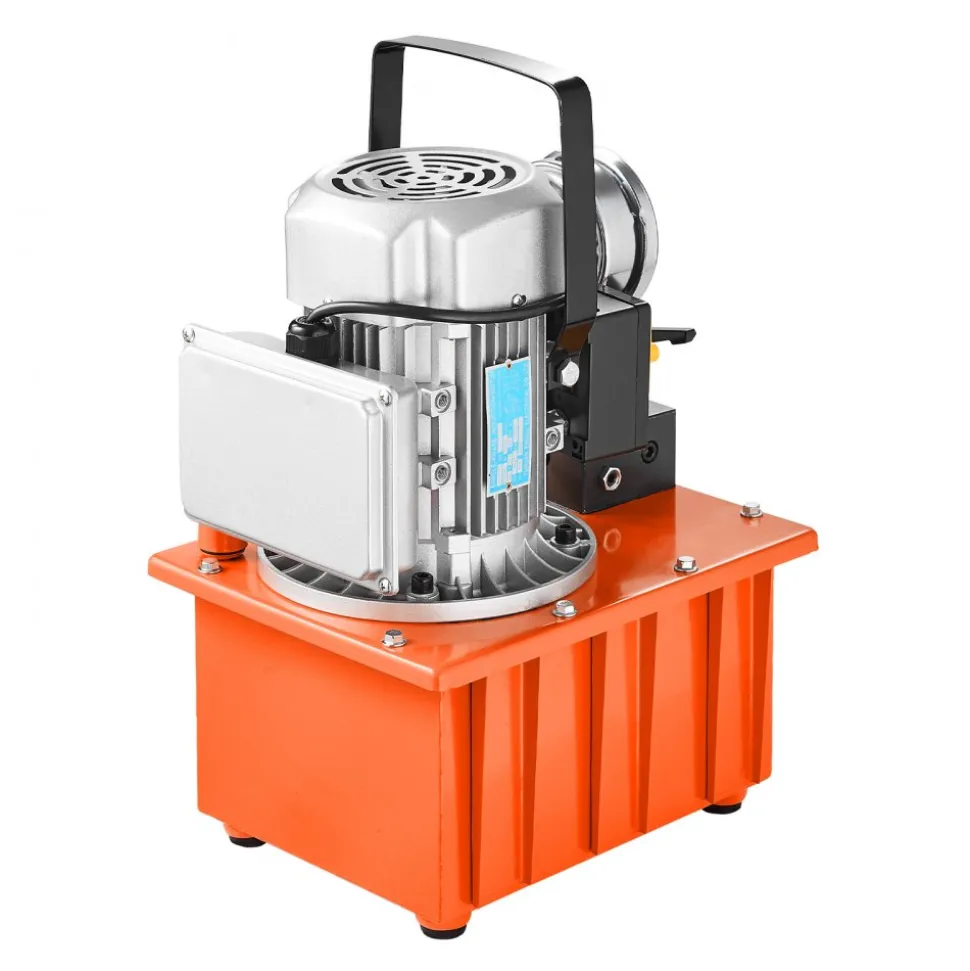 VEVOR Electric Hydraulic Pump, 10000 PSI 750W 110V, 488 in³/8L Capacity, Single Acting Manual Valve, Electric Driven Hydraulic Pump Power Pack Unit with Lever Switch for Punching/Bending/Jack Machines