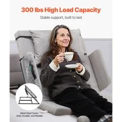 VEVOR Electric Lifting Backrest for Bed, 300 lbs Capacity, 4-68° Adjustable Lifting Bed Backrest, with Guardrail Armrest & Storage Pouch, Machine Washable, for Pregnant Women Elderly Patient Handicap