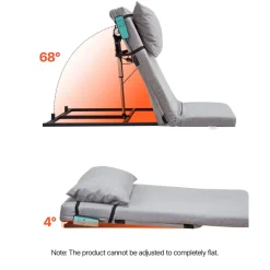 VEVOR Electric Lifting Backrest for Bed, 300 lbs Capacity, 4-68° Adjustable Lifting Bed Backrest, with Headrest & Legrest, Machine Washable for Cleaning, Fit Pregnant Women Elderly Patient Handicapped