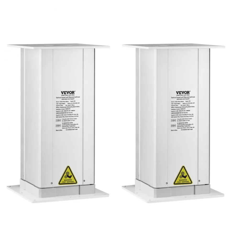 VEVOR Electric Lifting Column System, 260 lbs Lift Table, 14.2-31.1 in Height Range, Three-stage Adjustable Desk Column, Telescopic Table Leg, Comes with Power-Supply Option to Control up/Down Motion