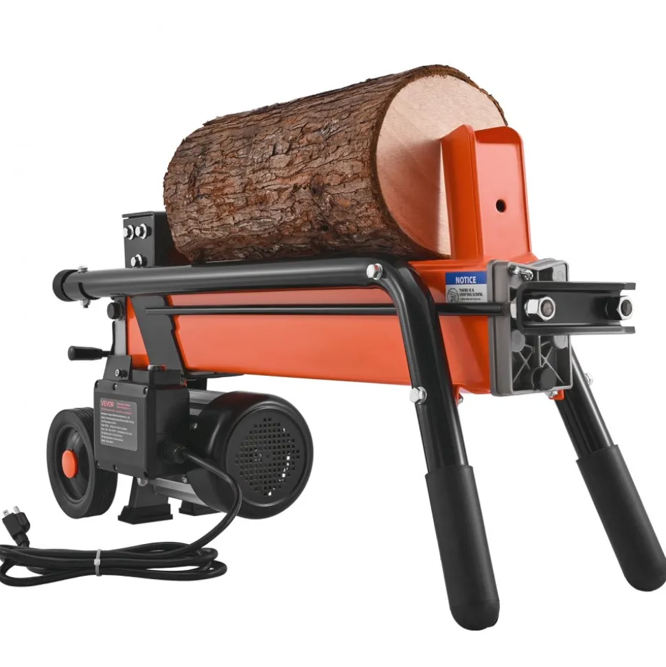 VEVOR Electric Log Splitter, 6.5 Tons Electric Wood Splitter, 1500W 15 Amp Motor, Portable Firewood Splitting Machine with 6" Wheels, Wood Splitters for Forestry Harvesting, Efficient & Secure