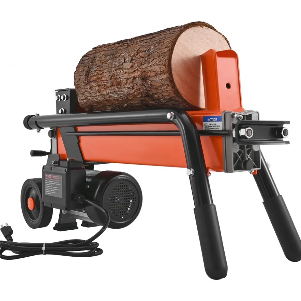 VEVOR Electric Log Splitter, 6.5 Tons Electric Wood Splitter, 1500W 15 Amp Motor, Portable Firewood Splitting Machine with 6" Wheels, Wood Splitters for Forestry Harvesting, Efficient & Secure