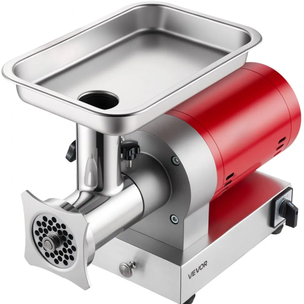 VEVOR Electric Meat Grinder, 661 Lbs/Hour800 W Meat Grinder Machine, 1.5 HP Electric Meat Mincer with 2 Grinding Plates, Sausage Kit Set Meat Grinder Heavy Duty, Home Kitchen & Commercial Use Red