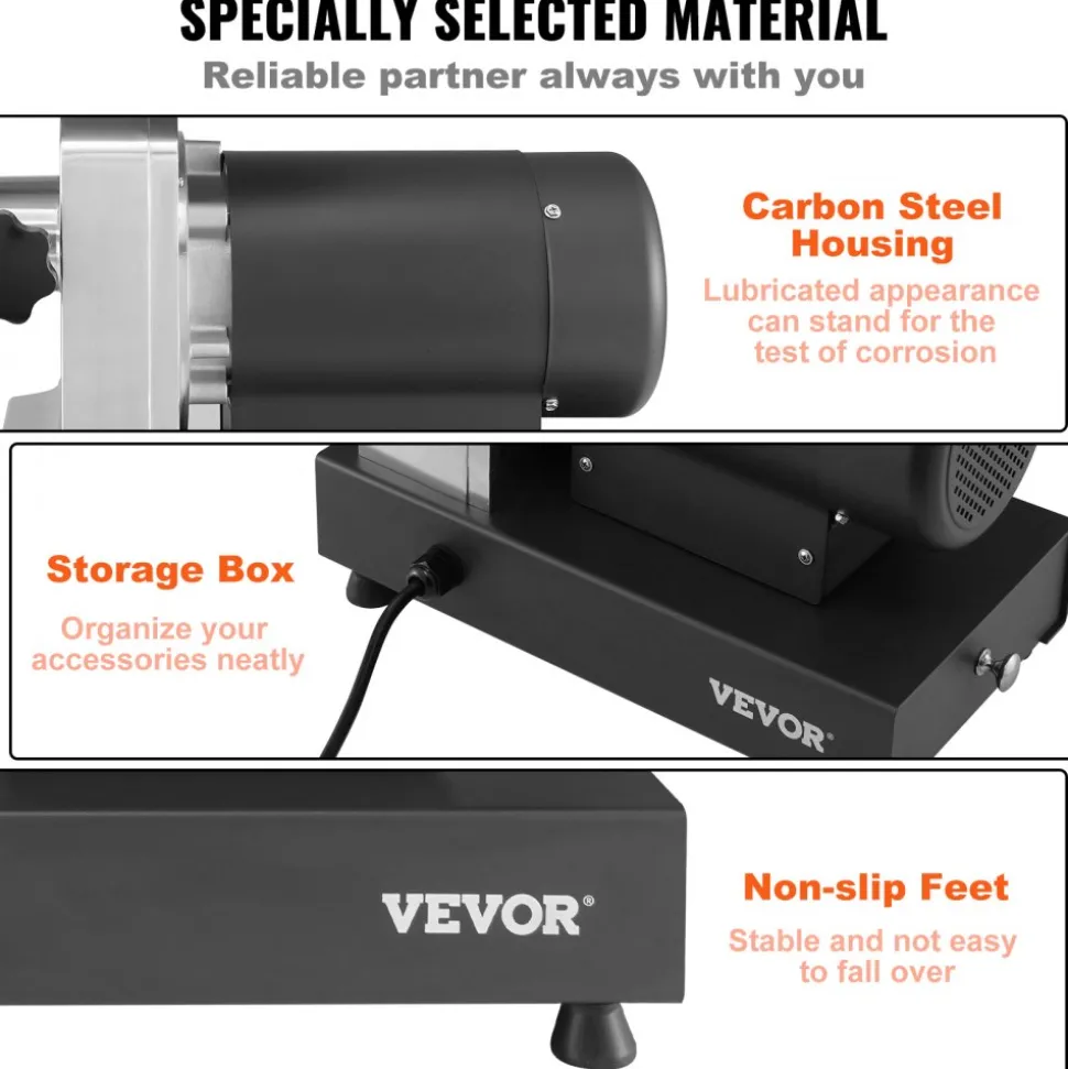 VEVOR Electric Meat Grinder, 992 Lb/H Capacity, 1100W (4600W MAX) Industrial Meat Mincer with 2 Blade, 3 Grinding Plates, Sausage Maker & Kubbe Kit Carbon Steel Commercial Meat Grinder, ETL Listed