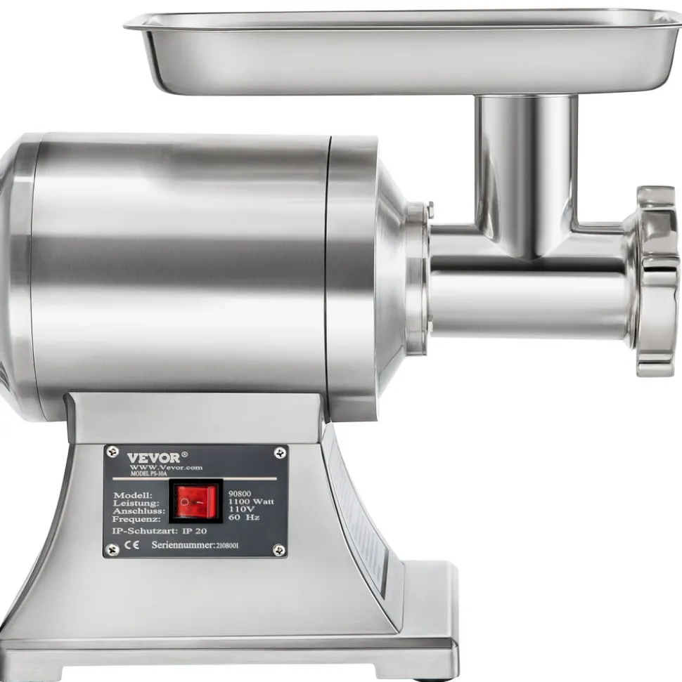VEVOR Electric Meat Mincer, 1100W 330LBS/H Capacity Meat Grinder Machine, Stainless Steel Meat Grinder Commercial Sausage Stuffer Maker for Home & Commercial Use