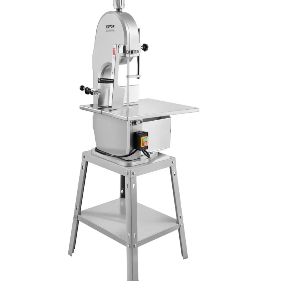VEVOR Electric Meat Saw, 1800W Stainless Vertical Cutter, 19.1"x15" Workbench, 7.09" Cutting Thickness, Includes 5 Blades for Slicing Frozen Meat, Pork, Beef, and Ribs