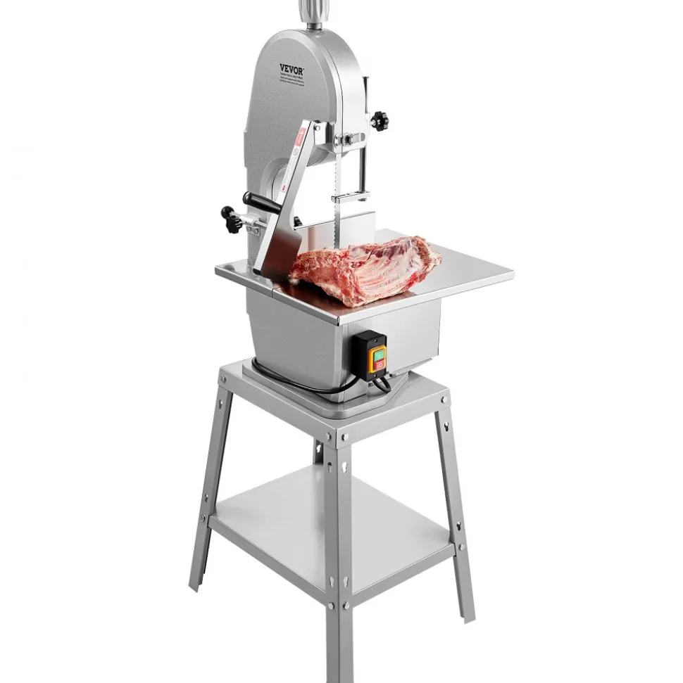 VEVOR Electric Meat Saw, 1800W Stainless Vertical Cutter, 19.1"x15" Workbench, 7.09" Cutting Thickness, Includes 5 Blades for Slicing Frozen Meat, Pork, Beef, and Ribs