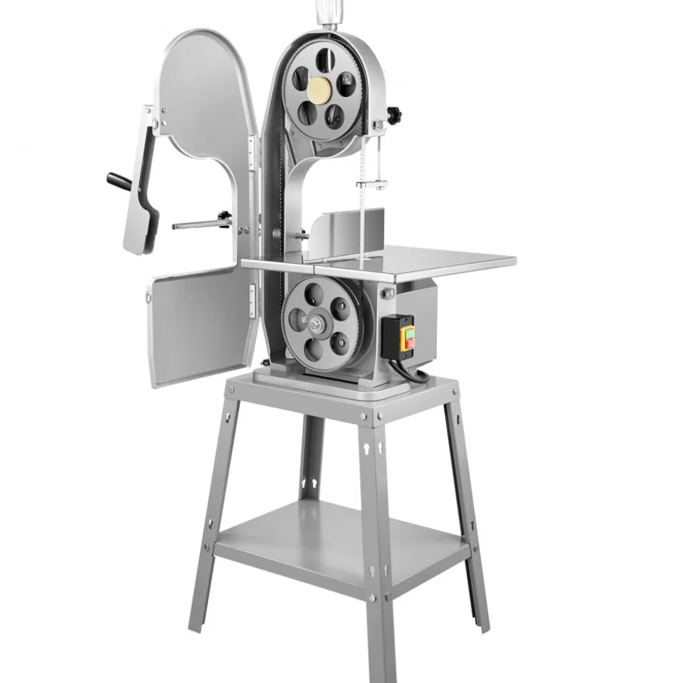 VEVOR Electric Meat Saw, 1800W Stainless Vertical Cutter, 19.1"x15" Workbench, 7.09" Cutting Thickness, Includes 5 Blades for Slicing Frozen Meat, Pork, Beef, and Ribs