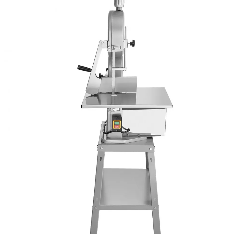 VEVOR Electric Meat Saw, 1800W Stainless Vertical Cutter, 19.1"x15" Workbench, 7.09" Cutting Thickness, Includes 5 Blades for Slicing Frozen Meat, Pork, Beef, and Ribs
