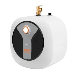 VEVOR Electric Mini-Tank Water Heater 2.5-Gallon Tank, 1440W Hot Water Boiler Storage, Safety Temperature Pressure Valve Easy Install, for Kichen Bathroom Restaurant, Shelf Wall Floor Mounted