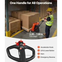 VEVOR Electric Pallet Jack, 3300 lbs Load Capacity, Lithium Battery Powered Pallet Jack Truck with 48L x 27W Inch Forks for Material Handling, Suitable for Warehouse, Supermarket, Manufacturing