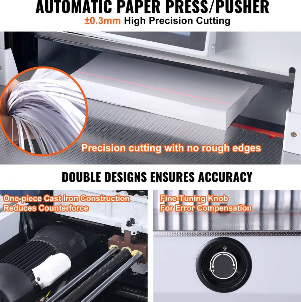 VEVOR Electric Paper Cutter, Heavy Duty Paper Trimmer 19" /482.6mm Cutting Width, 3.14"/80mm Cutting Thickness, Electric Paper Cutting Machine with 7" Touchscreen Numerical Control Function