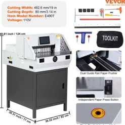 VEVOR Electric Paper Cutter, Heavy Duty Paper Trimmer 19