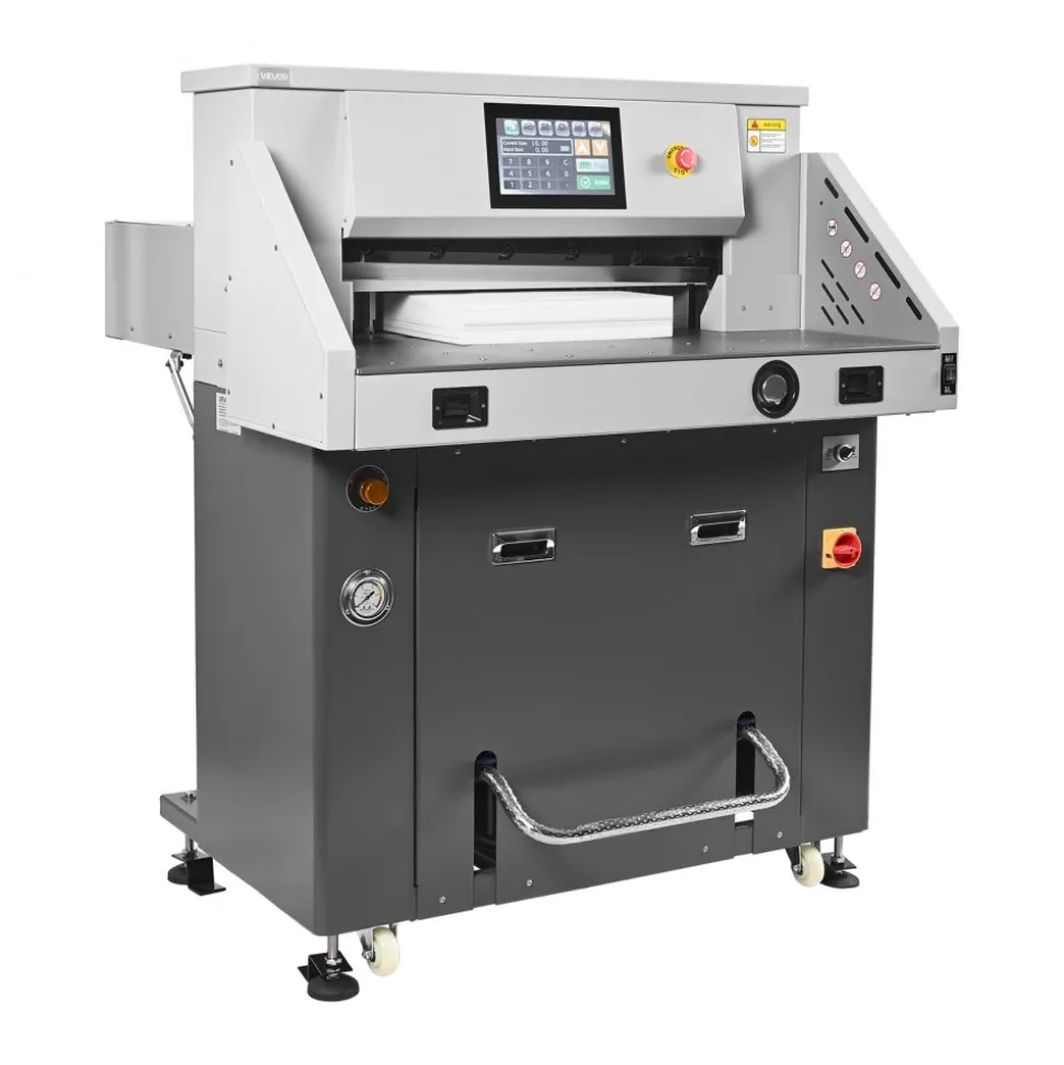 VEVOR Electric Paper Cutter, Metal Hydraulic Paper Cutter Machine, 26 inch Cutting Width, 3.94 inch Cutting Thickness, Large Size Electric Guillotine Trimmer with Infrared Function and Spare Blade