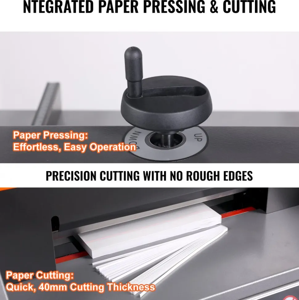 VEVOR Electric Paper Cutter, 13" /330.2mm Cutting Width, 1.57"/40mm Cutting Thickness, Desktop Paper Cutting Machine with Button Control, Electric Paper Trimmer for Office, School, Printing Plant