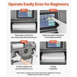 VEVOR Electric Paper Cutter, Metal Programmable Paper Cutter Machine, 17.99 inch Cutting Width, 2.28 inch Cutting Thickness, Electric Hydraulic Guillotine Trimmer with Infrared Function & Spare Blade
