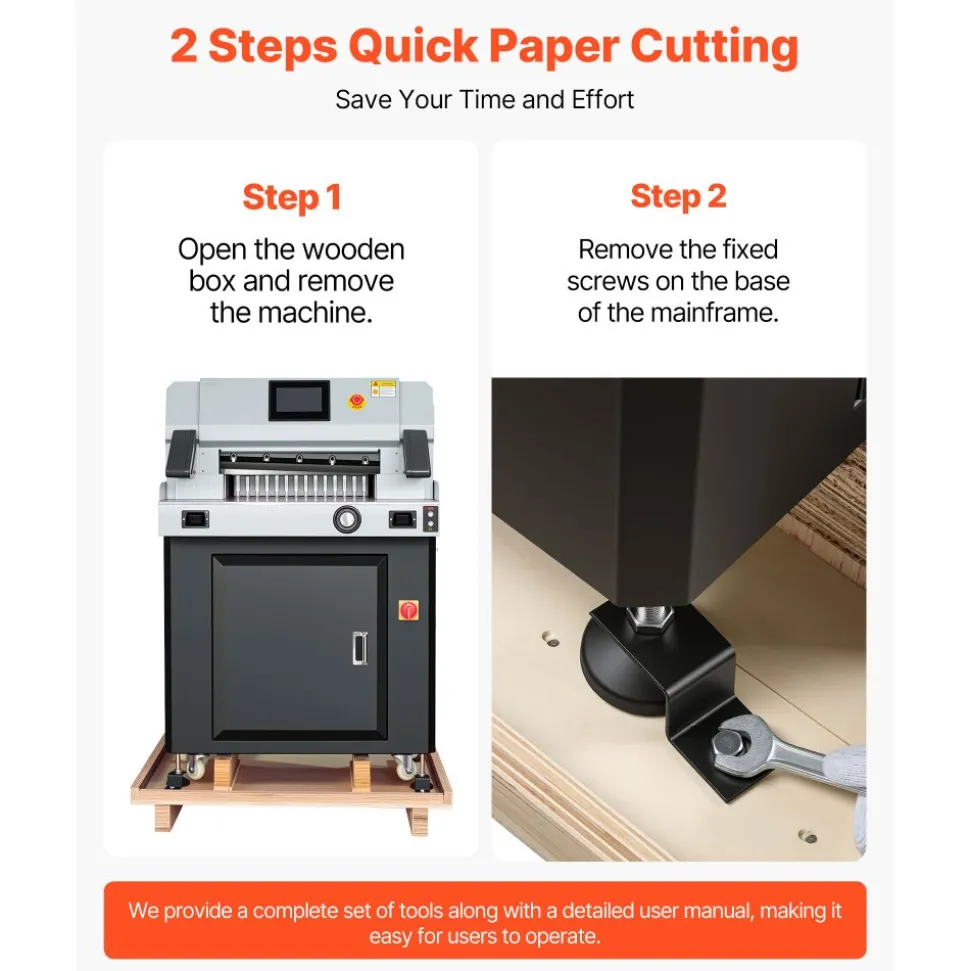 VEVOR Electric Paper Cutter, 1100W Heavy Duty Paper Cutter Machine With 20.28 in Cutting Width, 3.15 in Cutting Thickness, Electric Guillotine Trimmer with Casters and 7 in Touchscreen, for Print Shop
