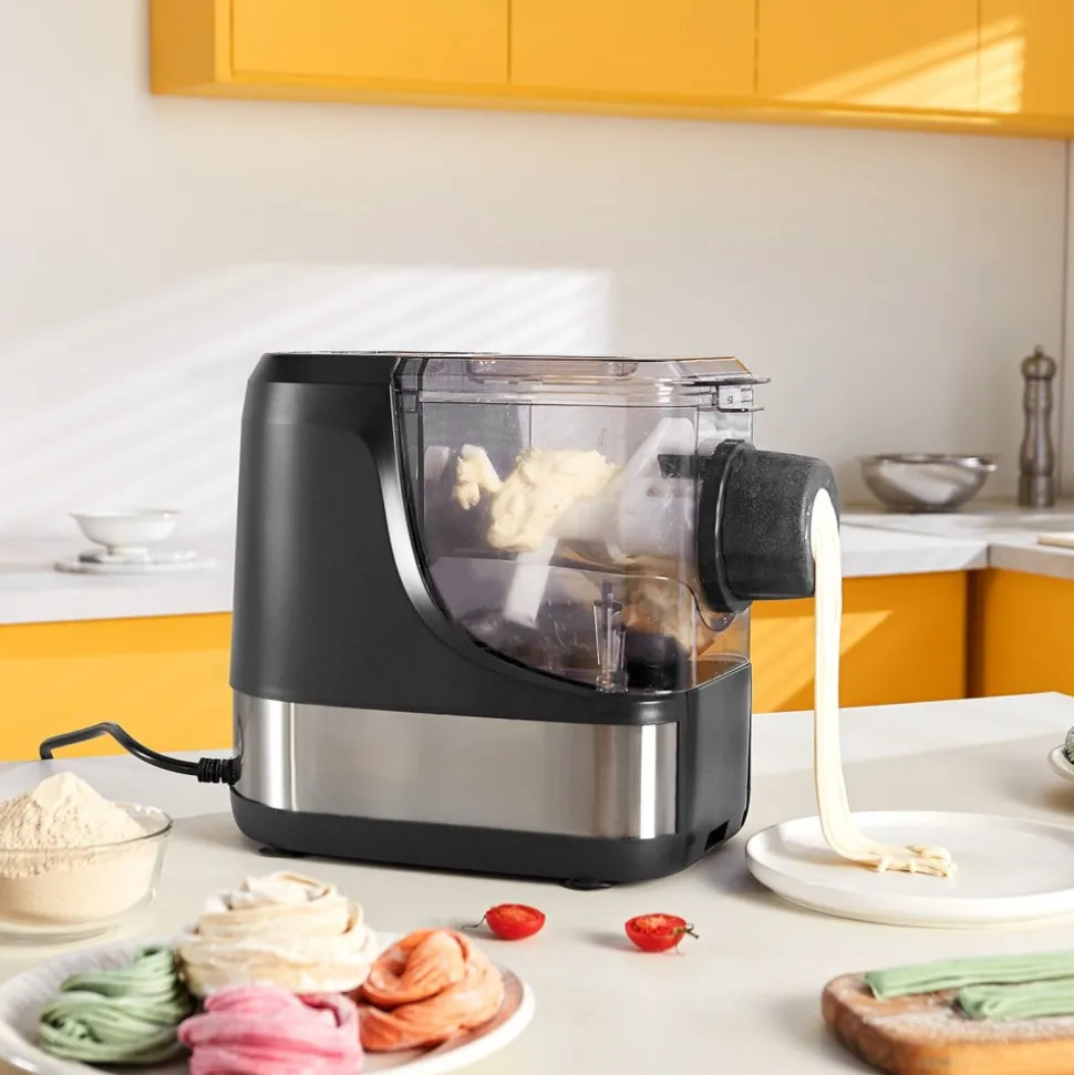 VEVOR Electric Pasta Maker, 150W Automatic Noodle Maker Machine with 8 Pasta Shapes, 4 Intelligent Modes, 500g Flour Capacity Pasta Maker Machine with Measuring Cups, Cleaning Brush for Home Kitchen