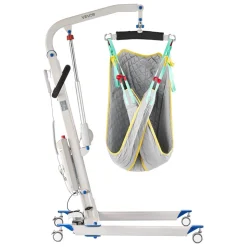 VEVOR Electric Patient Lift, Folding Patient Transfer Lift with U-Shaped Sling, Height & Width Adjustable Medical Transfer Assist with 4 Wheels & Handle Controller for Disabled Bedridden, 400LBS