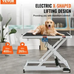 VEVOR 50" Electric Pet Grooming Table, Heavy Duty Dog Grooming Arm for Large Dogs, Height Adjustable Dog Grooming Station, Anti Slip Tabletop/Dog Grooming Station, Max Bearing 400LBS