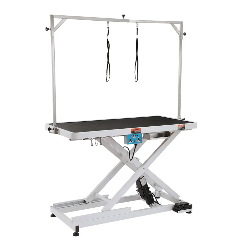 VEVOR 50" Electric Pet Grooming Table, Heavy Duty Dog Grooming Arm for Large Dogs, Height Adjustable Dog Grooming Station, Anti Slip Tabletop/Dog Grooming Station, Max Bearing 400LBS