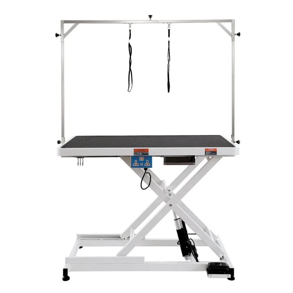 VEVOR 50" Electric Pet Grooming Table, Heavy Duty Dog Grooming Arm for Large Dogs, Height Adjustable Dog Grooming Station, Anti Slip Tabletop/Dog Grooming Station, Max Bearing 400LBS