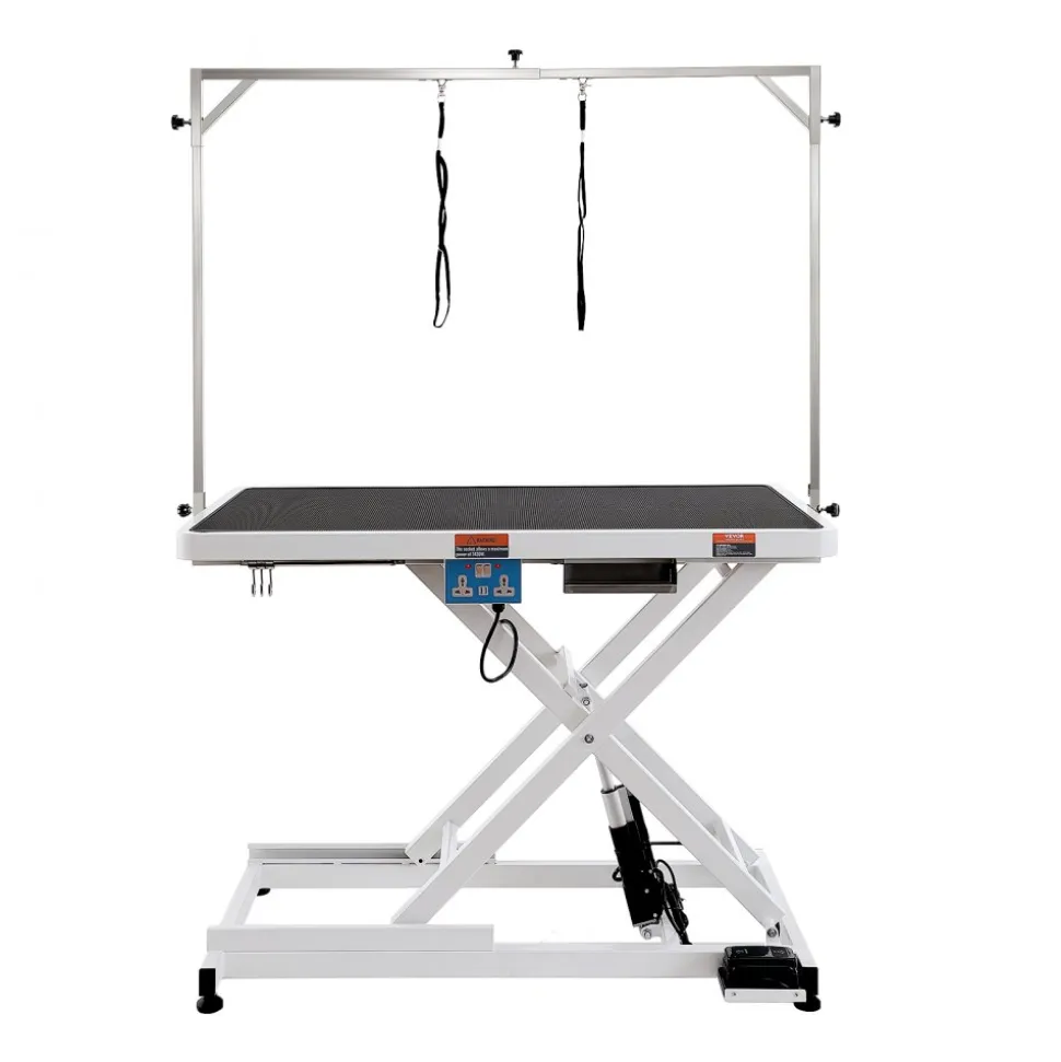 VEVOR 50" Electric Pet Grooming Table, Heavy Duty Dog Grooming Arm for Large Dogs, Height Adjustable Dog Grooming Station, Anti Slip Tabletop/Dog Grooming Station, Max Bearing 400LBS