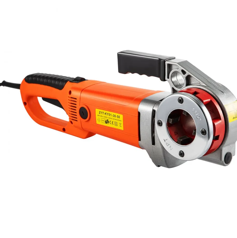 VEVOR Electric Pipe Threader, 2300W Pipe Threading Machine with 6 Dies 1/2"-2", 110V Hand-held Pipe Threader Machine with Copper Motor, Portable Electric Pipe Threading Kit with Carrying Case