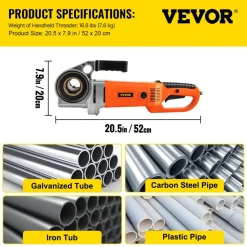 VEVOR Electric Pipe Threader, 2300W Pipe Threading Machine with 6 Dies 1/2