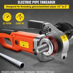 VEVOR Electric Pipe Threader, 2300W Pipe Threading Machine with 6 Dies 1/2