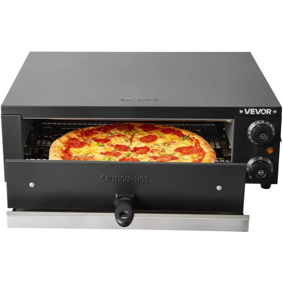 VEVOR Electric Pizza Oven, 16 in Countertop Pizza Oven, 77 to 572°F Temp Range, 1750W Indoor Pizzas Maker w/Timing & Temp Control, Pizzas Cooker w/Dual Heat Tube, Grill Rack, for Kitchen & Commercial