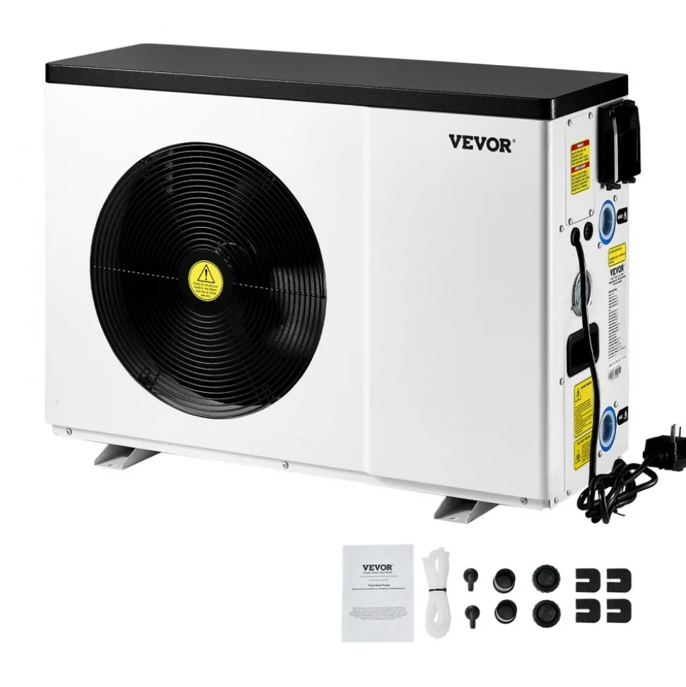 VEVOR Electric Pool Heat Pump, 22250 BTU, Pool Heaters for 3171-6605GAL Above and In Ground Pools, Low Noise, Heating and Cooling Highly Efficient & Energy-Saving Pool Water Heater AC120V 60Hz